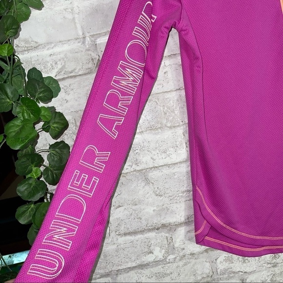 UNDER ARMOUR Girl’s Youth Waffle Mesh Quarter Zip‎ Long Sleeve Shirt Sz XL - Picture 3 of 7